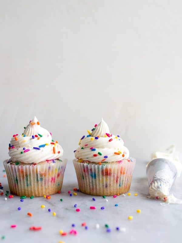 Birthday Cupcakes with Sprinkles