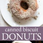 biscuit donuts with chai sugar from canned refrigerated biscuits. Easiest ever 2 ingredient donuts.