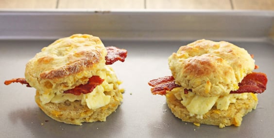 Cheddar Biscuit Breakfast Sandwiches