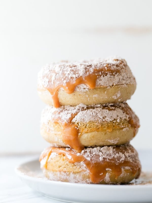 Cinnamon Caramel Amish Doughnuts. Baked Amish Donuts, copycat Rise N Roll Donuts