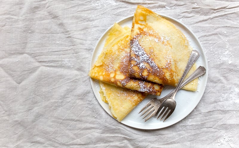 Small batch crepes recipe for two.