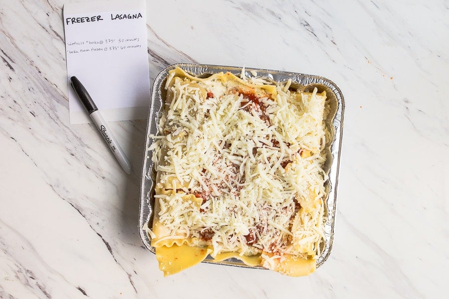 homemade easy lasagna freezer meals