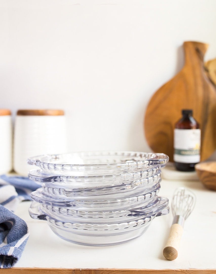 Mini Chocolate Cream Pie for Two. Made in a small pie pan that measures 6" across.