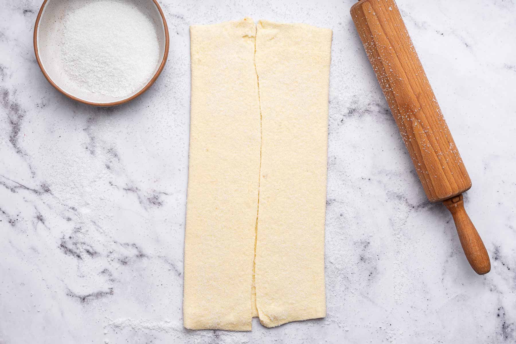 How to fold palmiers for perfect heart shapes.