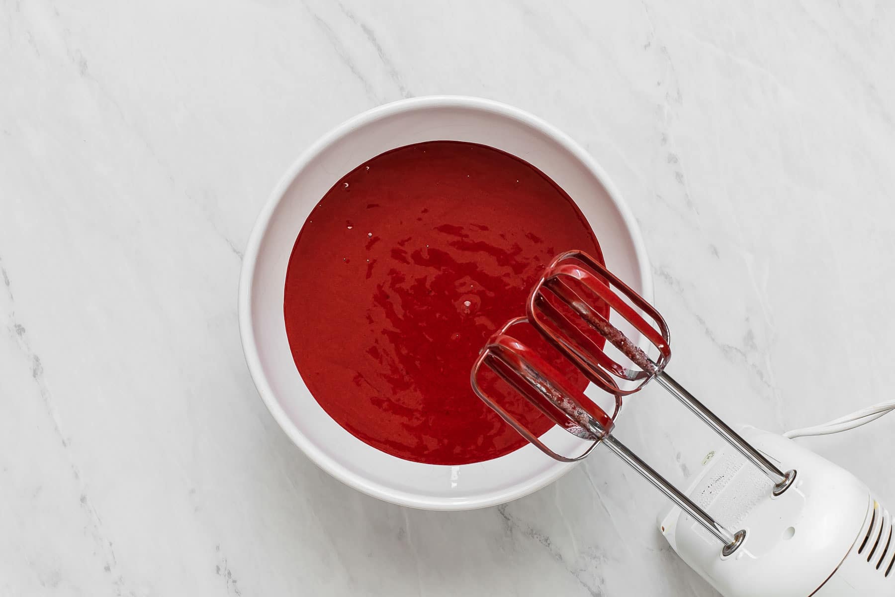 Red velvet cake batter.