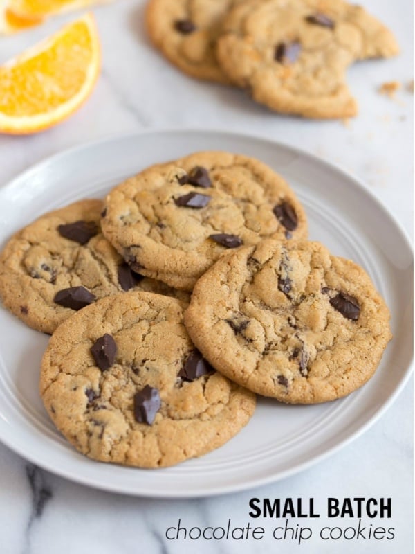 Small batch chocolate chip cookies recipe. This recipe makes less than 1 dozen cookies