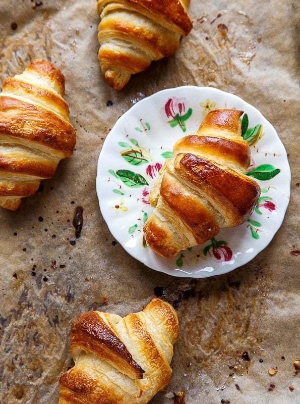 A small batch of homemade croissants. Steps are broken up into 3 days, so nothing is too complicated! @dessertfortwo