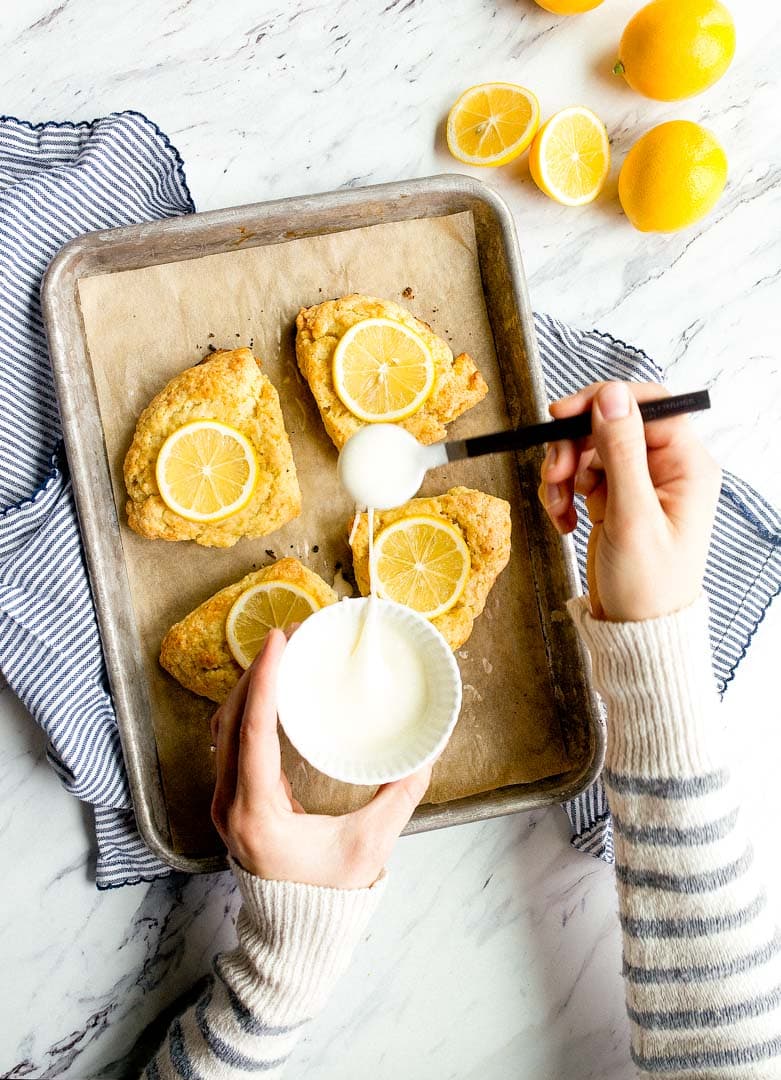 Small Batch Meyer Lemon Scones for Two. Lemon scone recipe that makes 4 scones. Small batch scones!