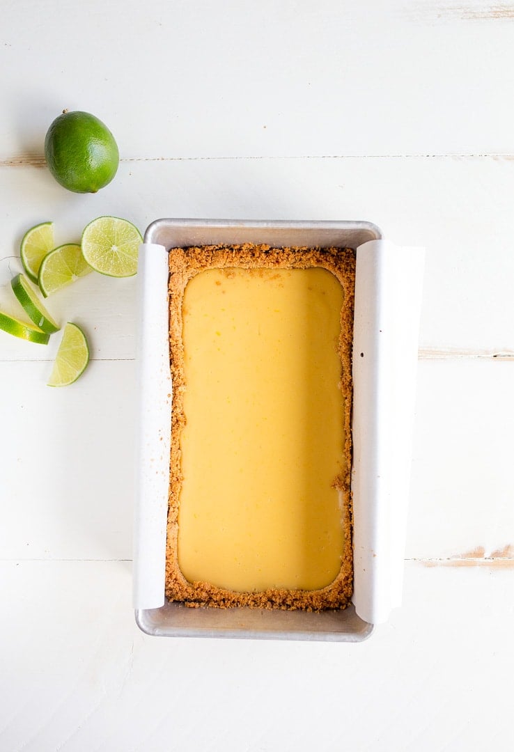 Key Lime Pie Recipe: Small batch key lime pie recipe made in a bread loaf pan to make 5 slices of pie for two.