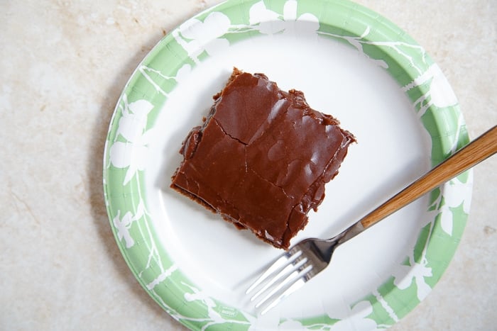 Half recipe for Texas Chocolate Sheet Cake