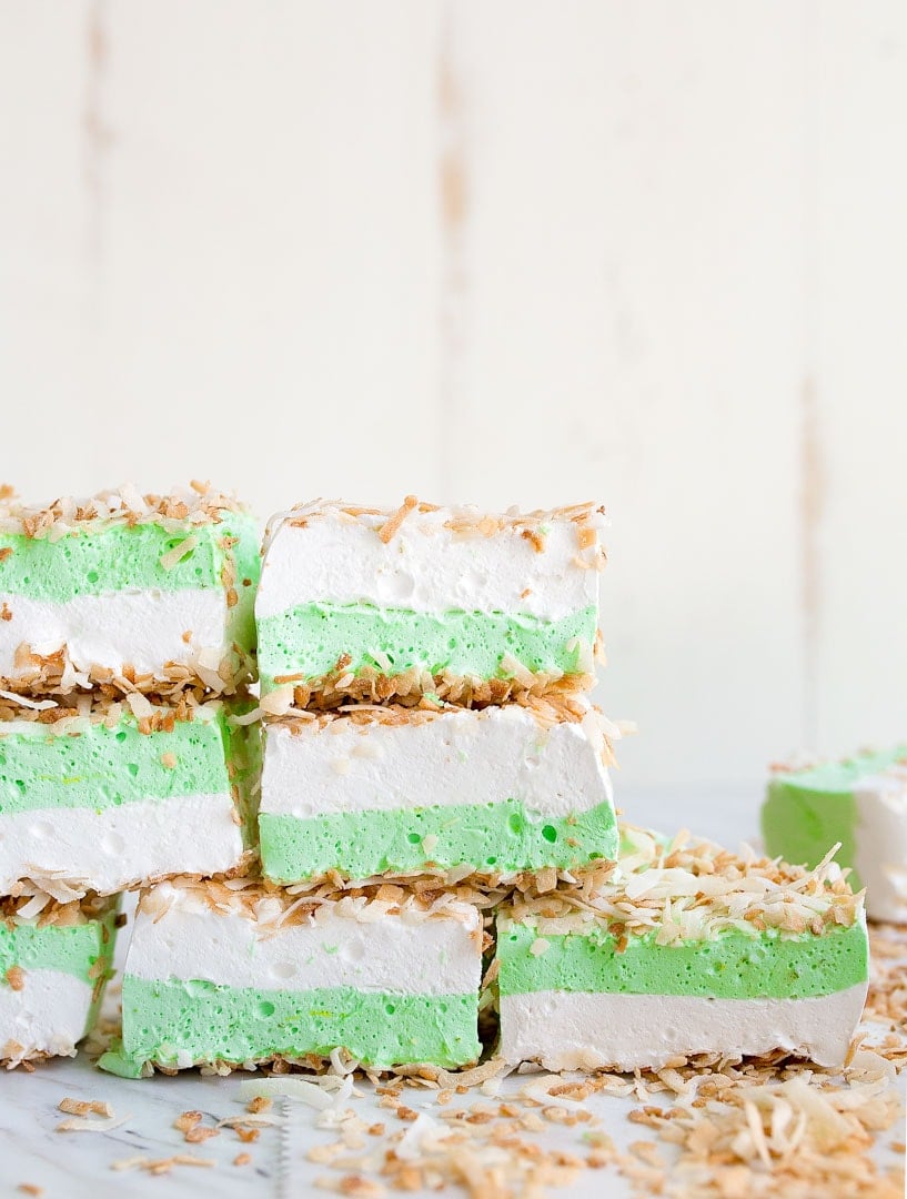 Toasted Coconut Marshmallows with Lime Layer (small batch marshmallows)
