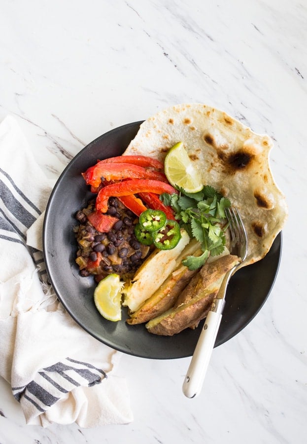 vegan burrito bowls with black beans
